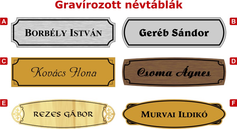 Gravrozott tblk, tollak, kitzk